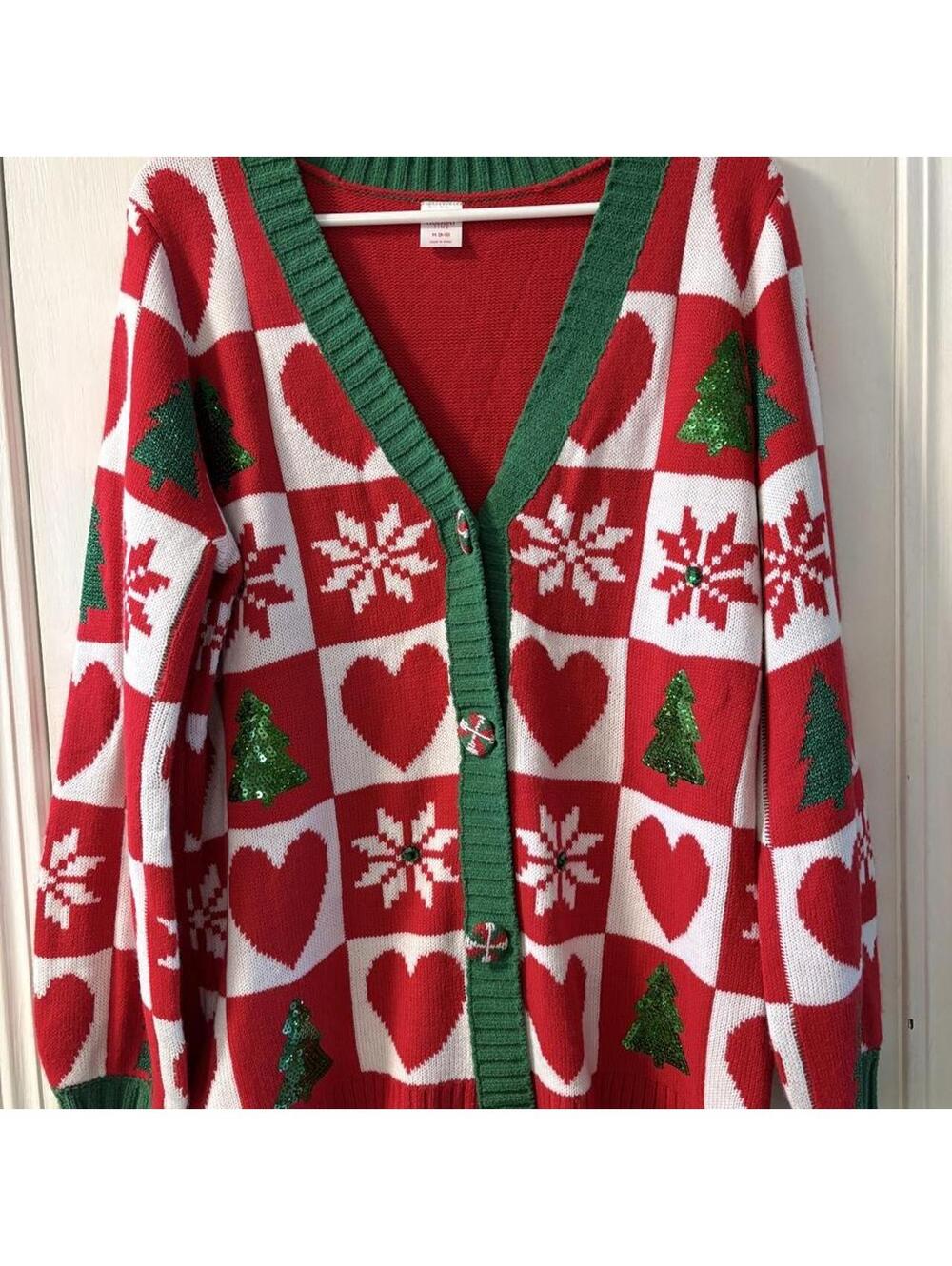 Unbranded Women's Red and Multi Cardigan